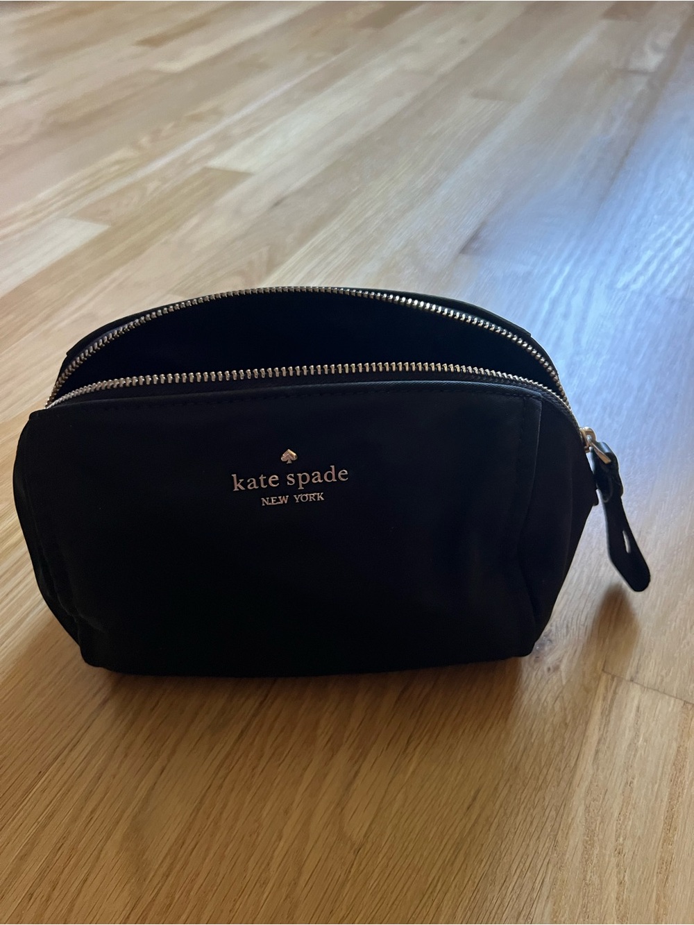 kate spade black make up pouch